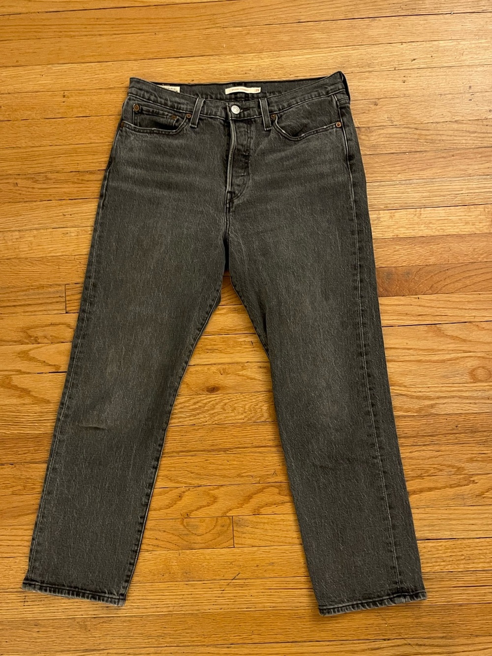 Levi's Women's Wedgie Straight-Leg Jeans - Size 29 - Dark Gray Wash